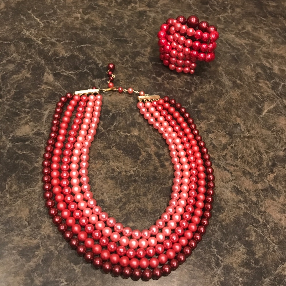 Every pink lovers necklace and bracelet combo